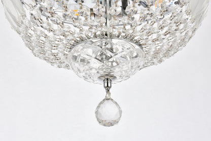 Tranquil 4 light Chrome Flush Mount Clear Royal Cut Crystal