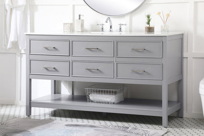 60 inch Single bathroom vanity in gray