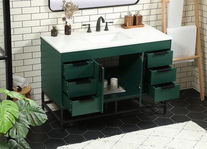 48 inch Single bathroom vanity in green