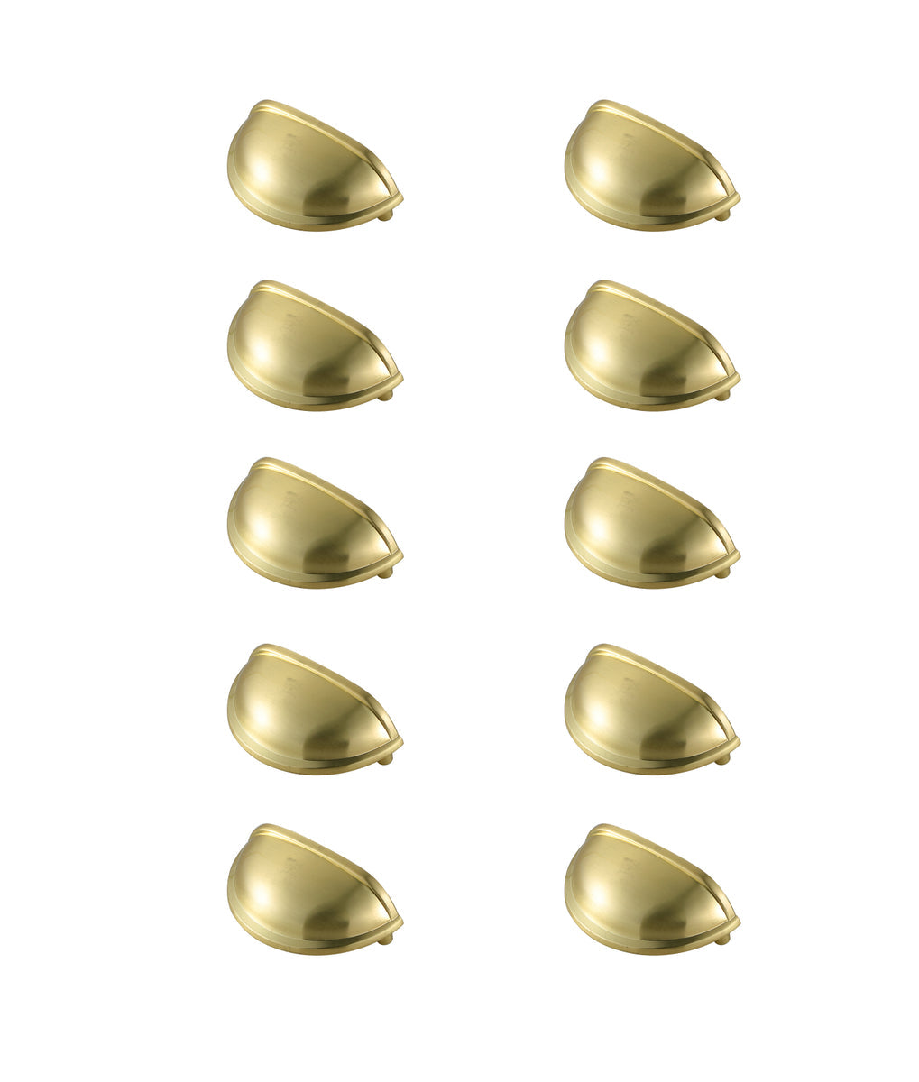 Atticus 3" Center to Center Brushed Gold Cup Bar Pull Multipack (set of 10)