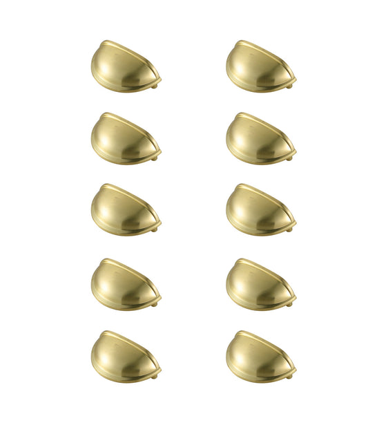 Atticus 3" Center to Center Brushed Gold Cup Bar Pull Multipack (set of 10)