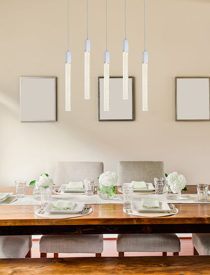 Weston 5 lights pendant in chrome