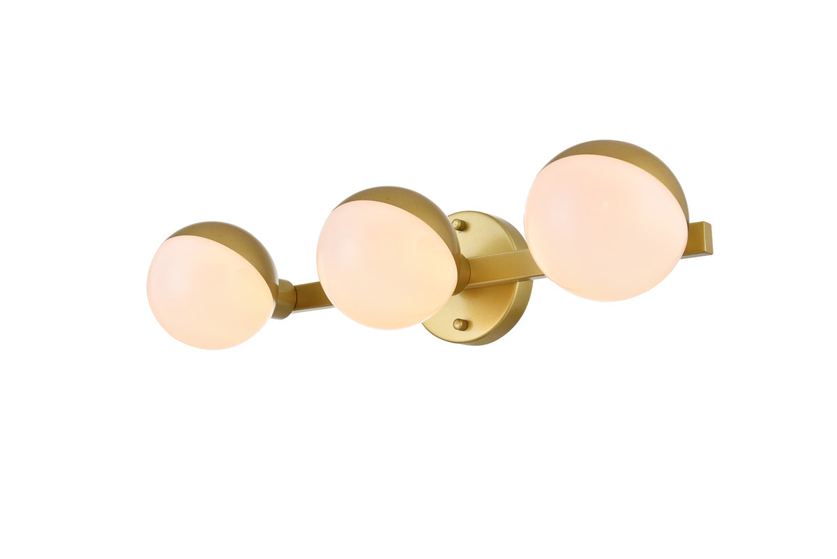 Majesty 3 light Brass and frosted white Bath Sconce
