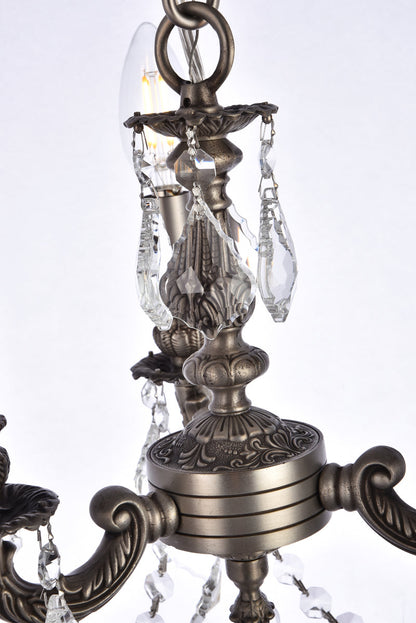 Lillie 3 light Pewter Pendant Clear Royal Cut Crystal