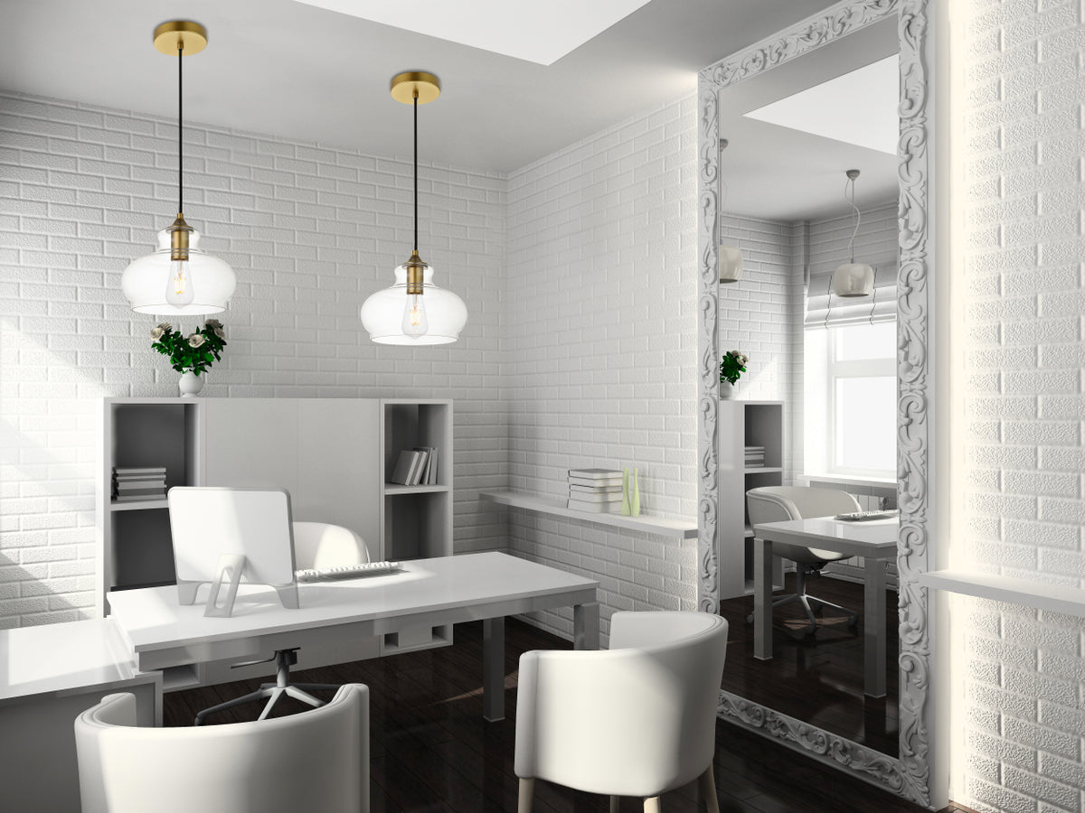 Destry 1 Light Brass Pendant With Clear Glass