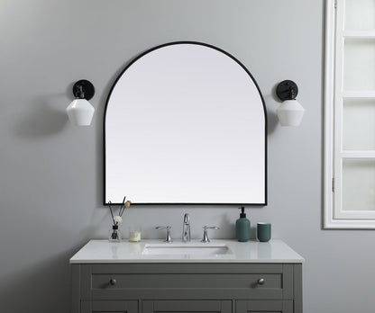 Metal Frame Arch Mirror 36x36 Inch in Black
