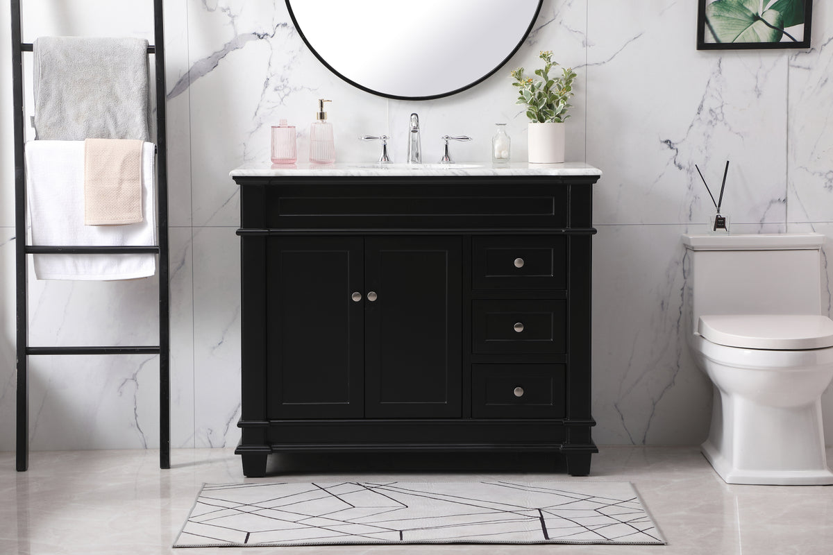 42 inch Single bathroom vanity set in black