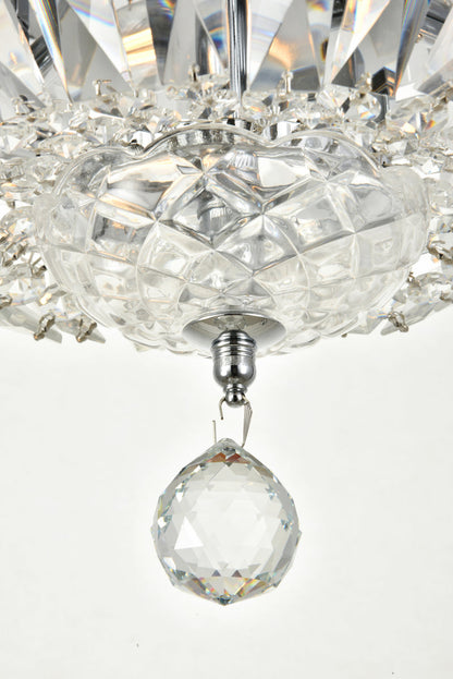 Tranquil 4 light Chrome Flush Mount Clear Royal Cut Crystal