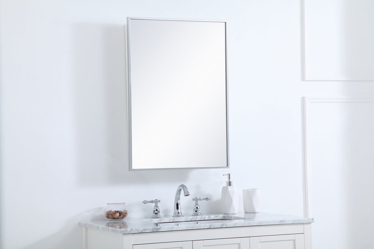 Metal mirror medicine cabinet 20 inch x 28 inch in silver