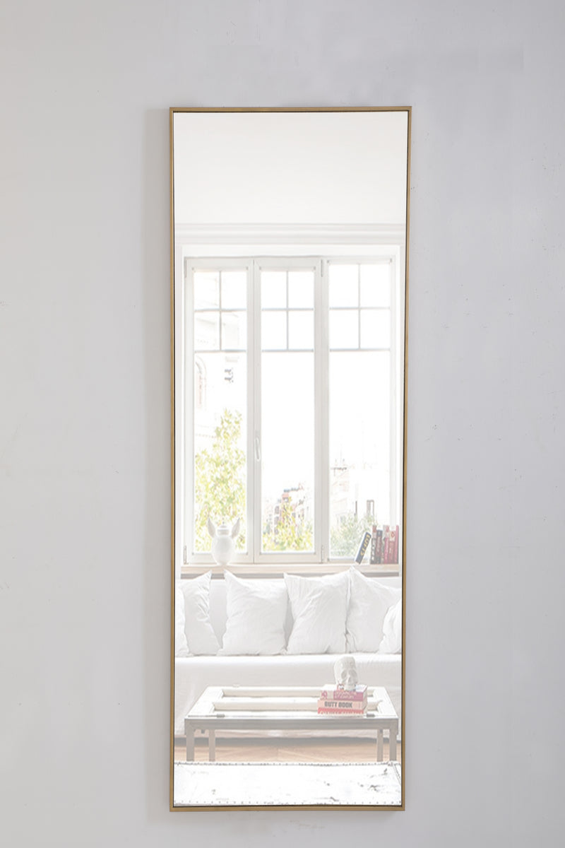 Metal frame Rectangle Mirror 18 inch Brass