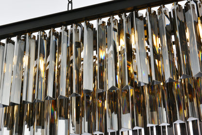 Sydney 12 light Matte Black Chandelier Silver Shade (Grey) Royal Cut Crystal