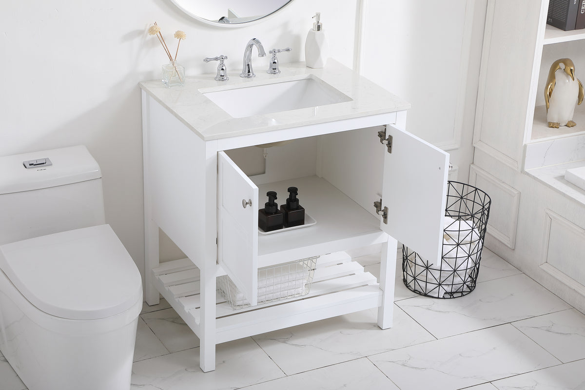 30 inch Single Bathroom Vanity in White