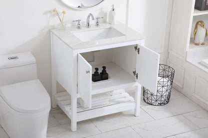 30 inch Single Bathroom Vanity in White