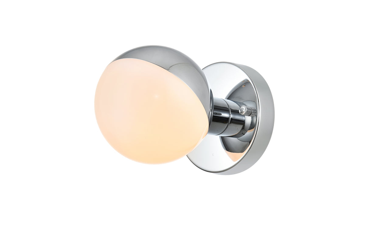 Majesty 1 light Chrome and frosted white Bath Sconce