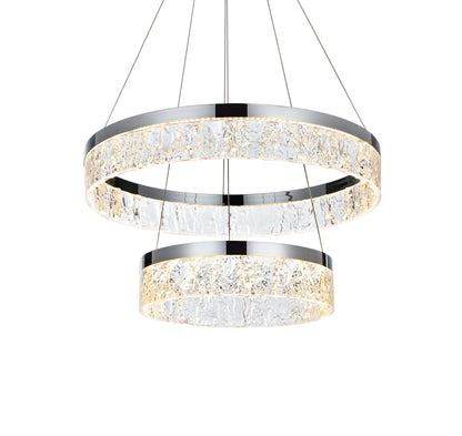 Linden 22 inch Adjustable LED chandelier in Chrome