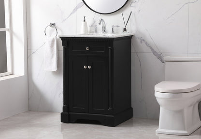 24 inch Single bathroom vanity set in black