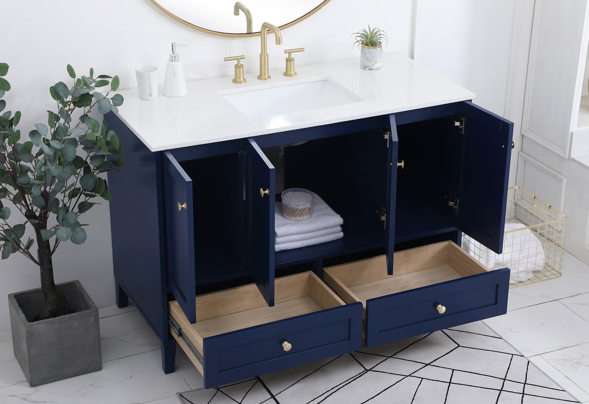 48 inch Single Bathroom Vanity in Blue