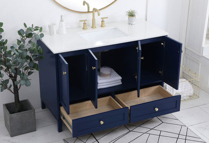 48 inch Single Bathroom Vanity in Blue