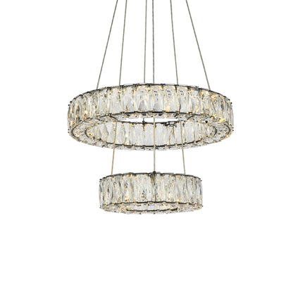 Monroe 18 inch LED two ring pendant in black