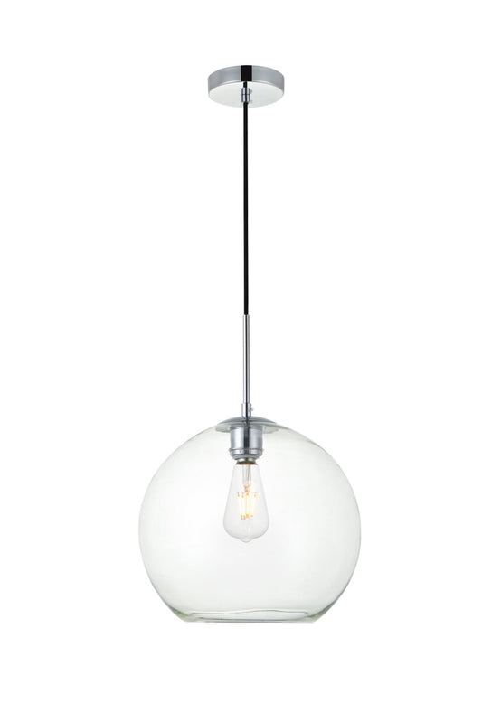 Baxter 1 Light Chrome Pendant With Clear Glass