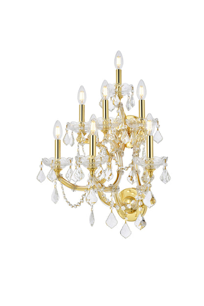 Maria Theresa 7 light Gold Wall Sconce Clear Royal Cut Crystal