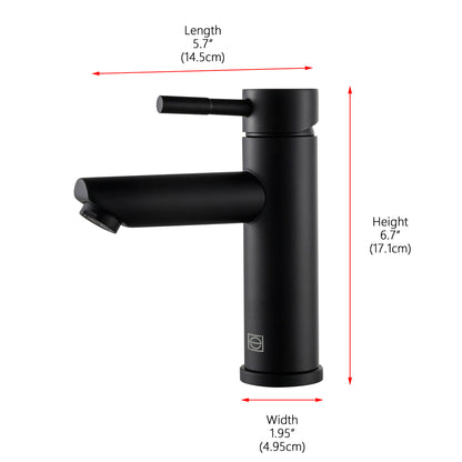 Mia Single Hole Single Handle Bathroom Faucet in Matte Black