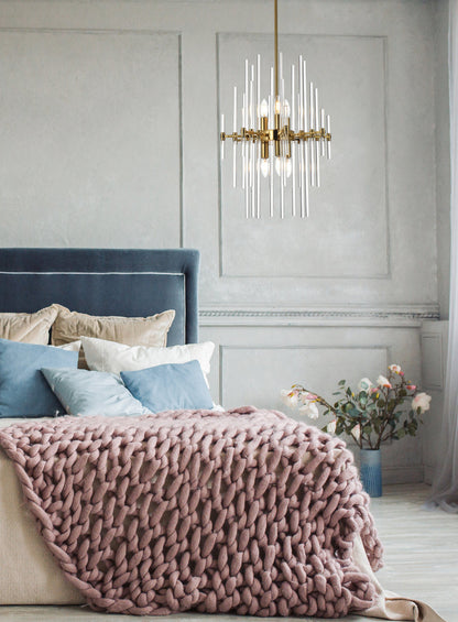 Sienna 17 inch crystal rod pendant in gold