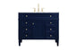 42 inch Single bathroom vanity in blue