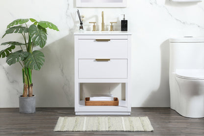 24 inch Single bathroom vanity in white