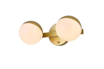 Majesty 2 light Brass and frosted white Bath Sconce