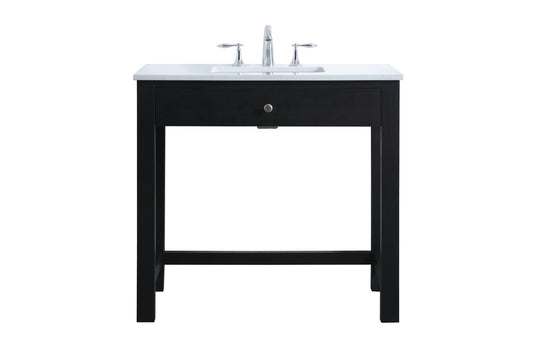 36 Inch ADA Compliant Bathroom Vanity In Black