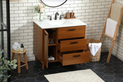 36 inch bathroom vanity in Teak