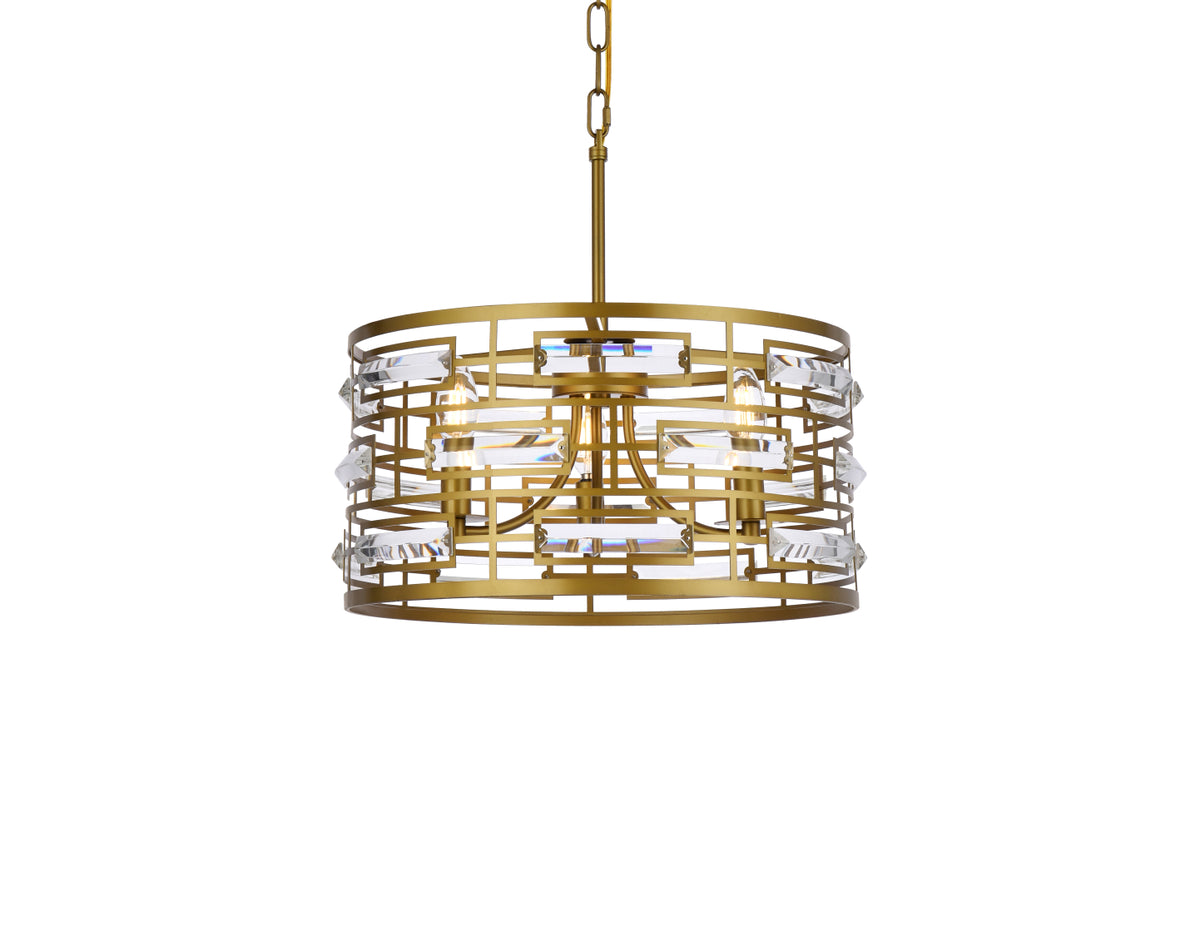 Kennedy 16.5 inch pendant in brass