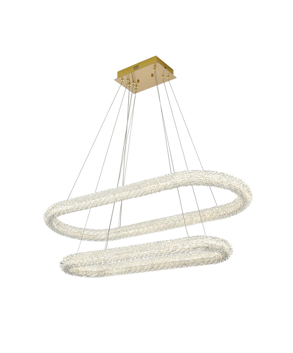 Bowen 42 inch Adjustable LED Chandelier in Satin Gold
