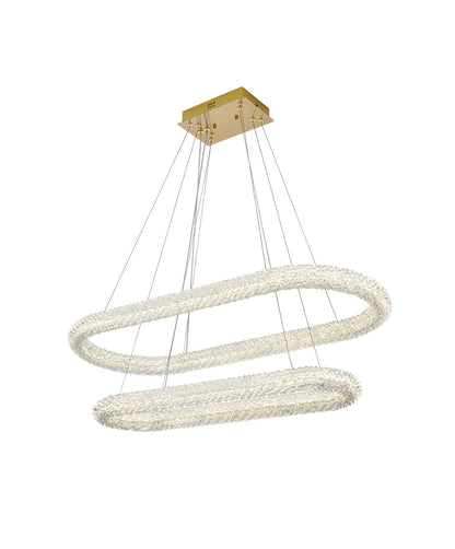 Bowen 42 inch Adjustable LED Chandelier in Satin Gold