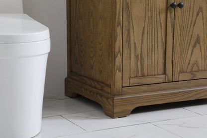 36 inch Single bathroom vanity in driftwood with backsplash