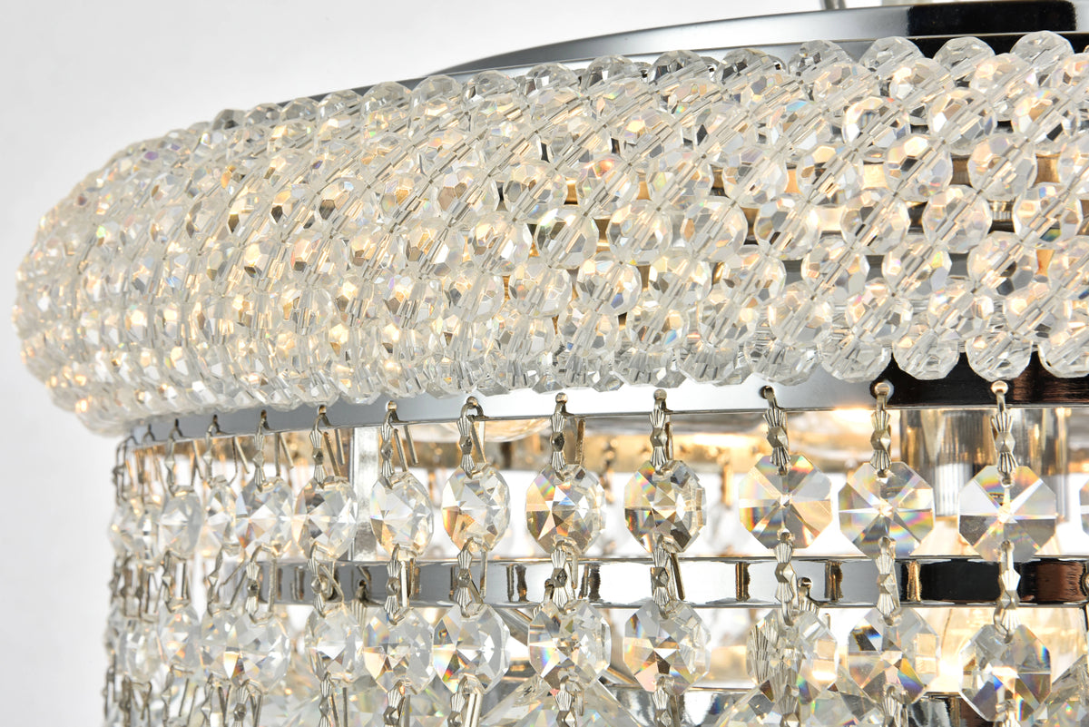 Primo 8 light Chrome Flush Mount Clear Royal Cut Crystal