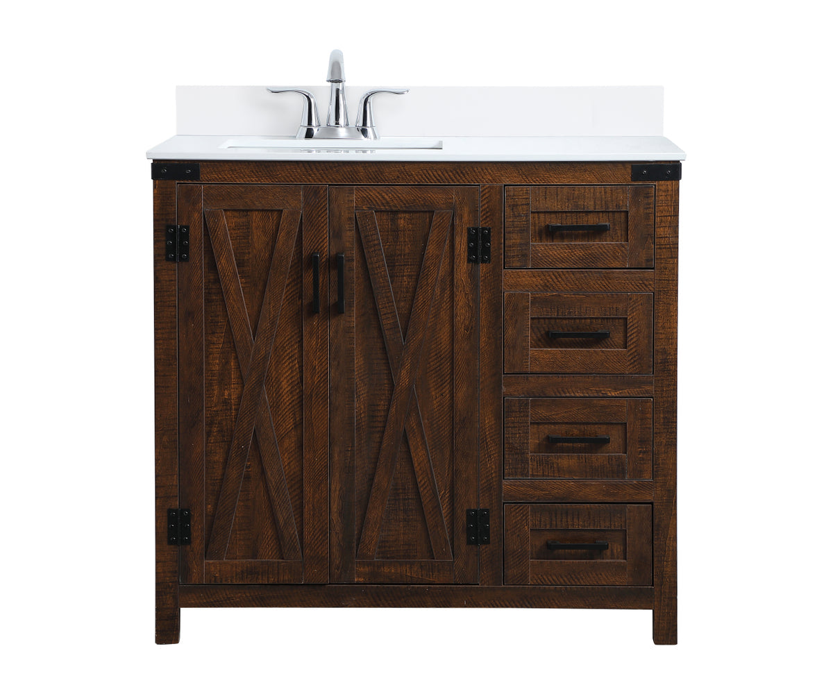 36 inch  Single Bathroom Vanity in Espresso with Backsplash