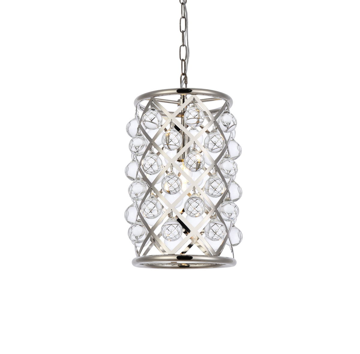 Madison 1 light polished Nickel Pendant Clear Royal Cut Crystal