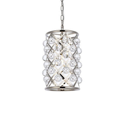 Madison 1 light polished Nickel Pendant Clear Royal Cut Crystal