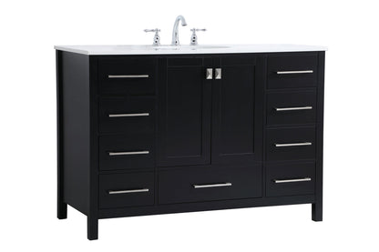 48 inch Single Bathroom Vanity in Black