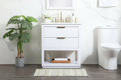 30 inch Single bathroom vanity in white