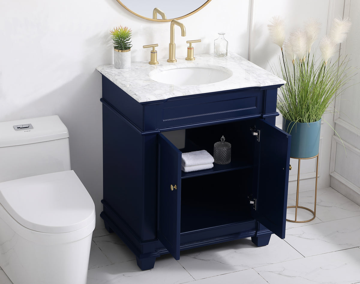 30 inch Single Bathroom Vanity set in Blue