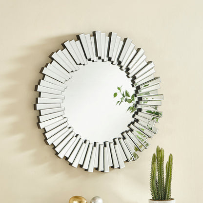 Sparkle 31.5 in. Contemporary Round Mirror in Clear