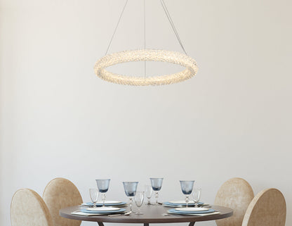 Bowen 24 inch Adjustable LED Chandelier in Chrome