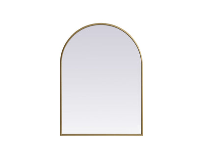 Metal Frame Arch Mirror 22x30 Inch in Brass
