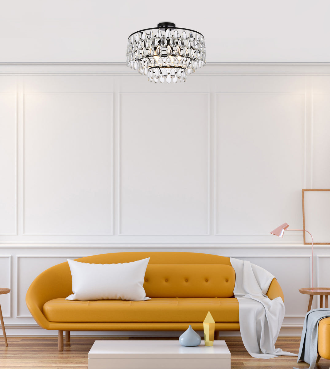 Mila 20 inch flush mount in black