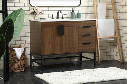 42 inch Single bathroom vanity in walnut