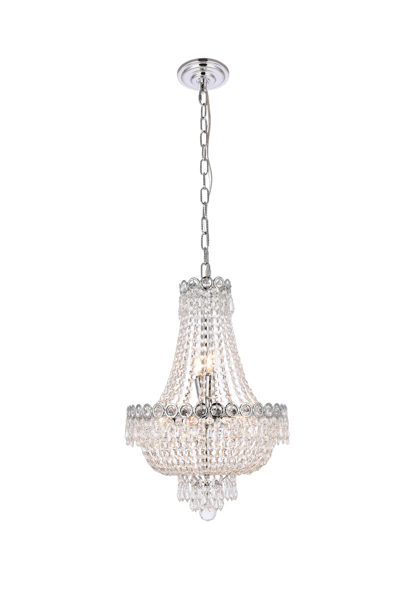 Century 8 light Chrome Pendant Clear Royal Cut Crystal