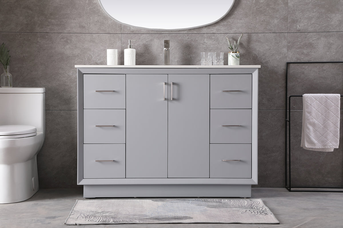 48 Inch SIngle Bathroom Vanity In Grey